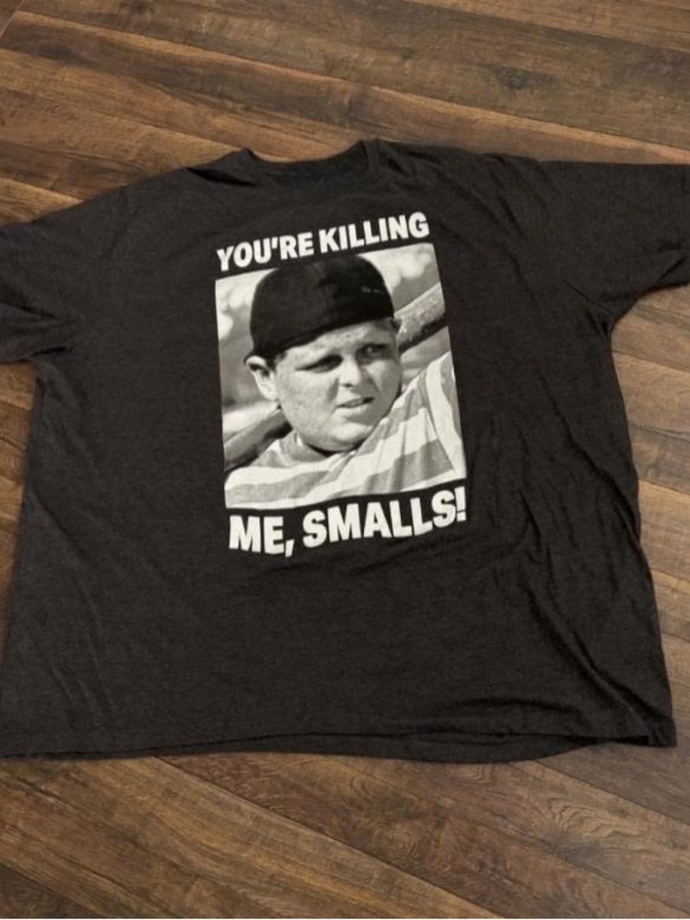 Black Short Sleeve Tee with White 'You're Killing Me, Smalls!' Graphic